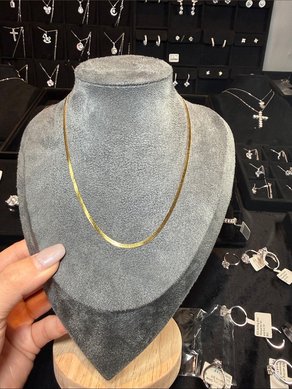 Delicate Gold Herringbone Necklace – Women Jewelry